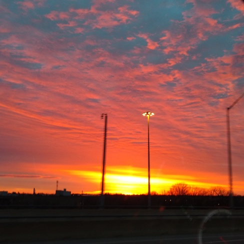On my way to work.Thanks God for beautiful sunrise! Oakville, ON