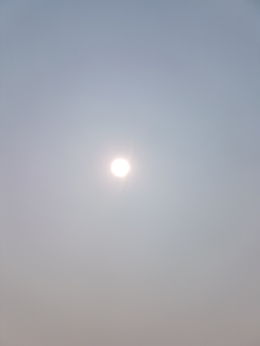 Haze over the sun Blackfalds, AB