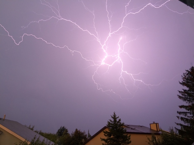 Lightning over St Albert during a summer storm St. Albert, AB