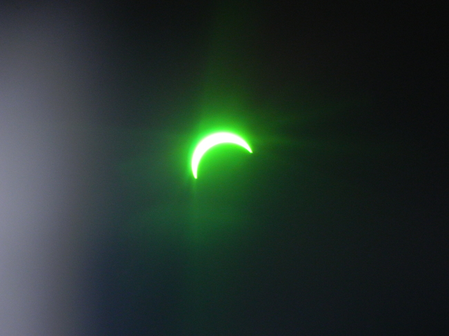 eclipse through welding goggles Osoyoos B.C.
