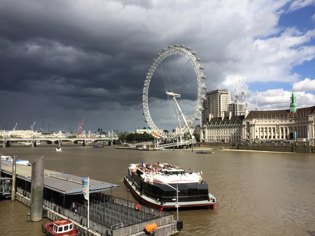 London Eye before the storm. London, City of London, UK