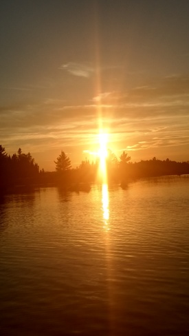 red cedar lake sunset Marten River, ON