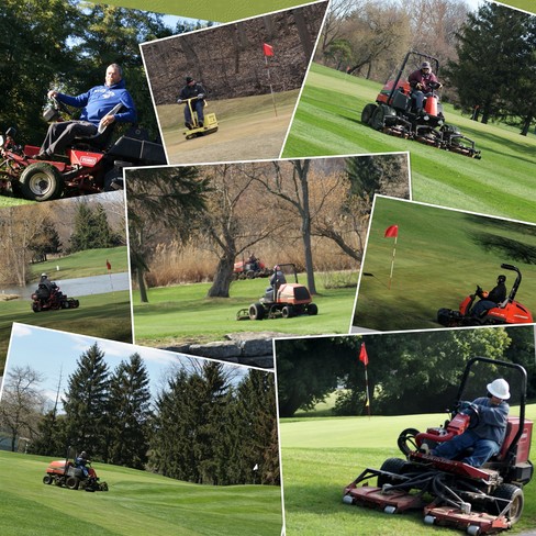 It takes a team of dedicated workers to maintain a golf course. St. Davids, Niagara-on-the-Lake, ON