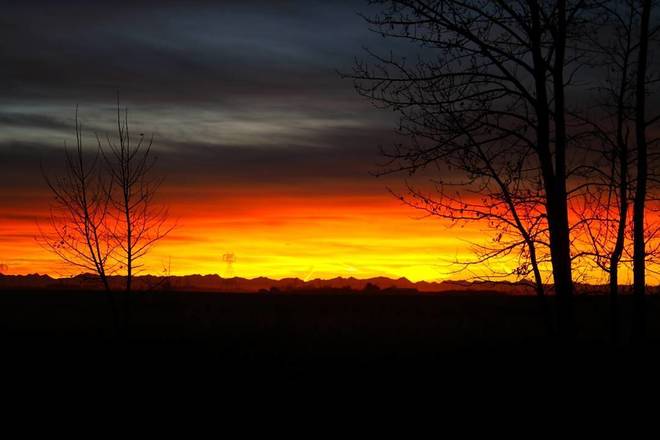Fall sunset Langdon, AB