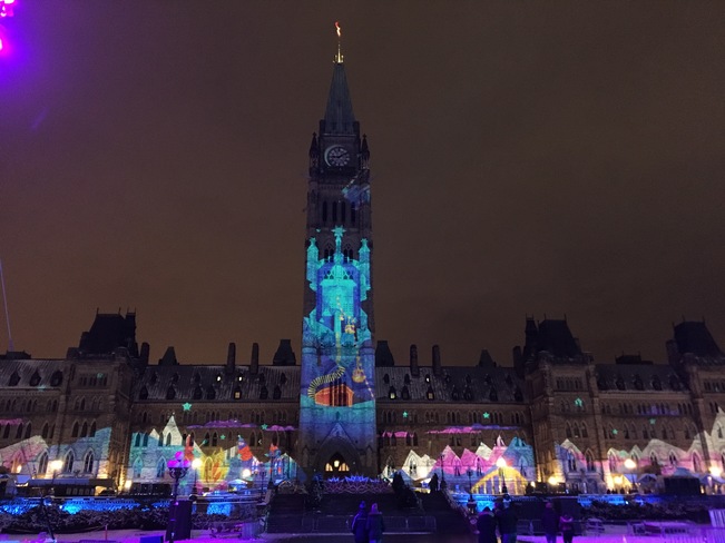 Colourful Parliament Hill, Wellington Street, Ottawa, ON