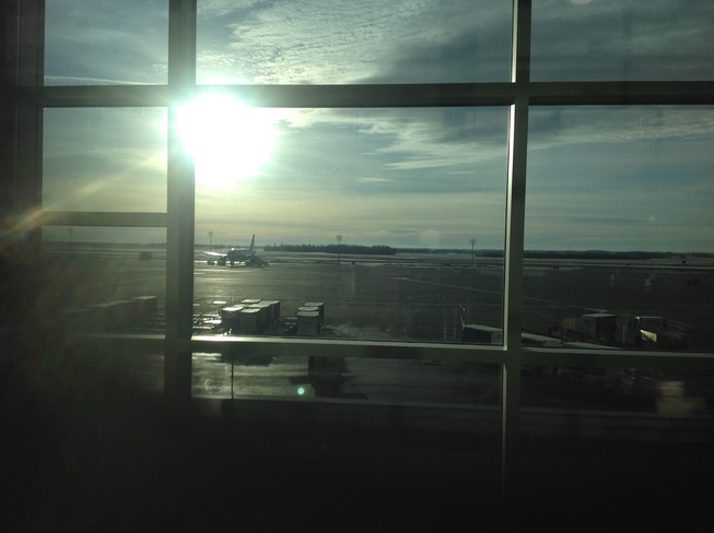 View out the window of Edmonton airport - 2:36 p.m. Edmonton, AB