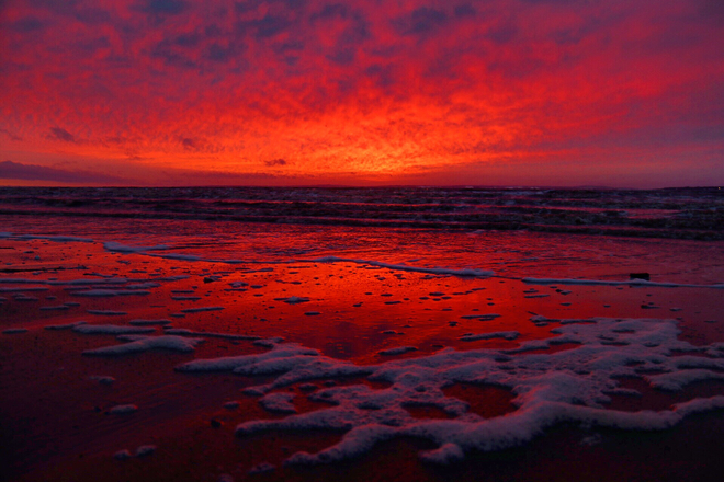 Red sunrise Canning, Nova Scotia, CA
