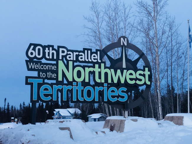 Border between AB & NWT Yellowknife, Northwest Territories, CA