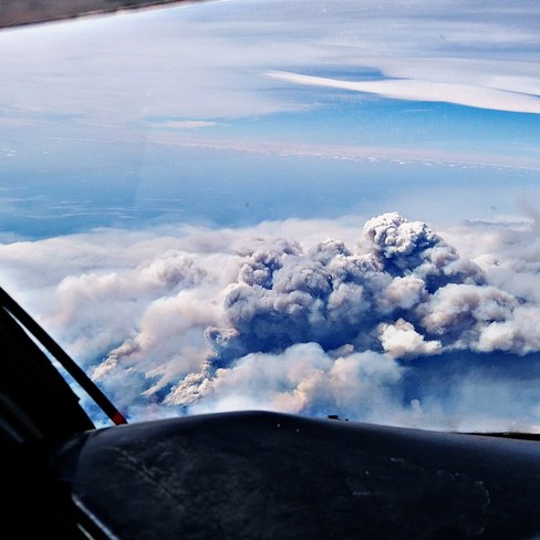 Forest Fire view from the flight deck Lady Evelyn-Smoothwater Provincial Park, ON