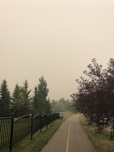Smoke over the mountains Calgary, Alberta, CA