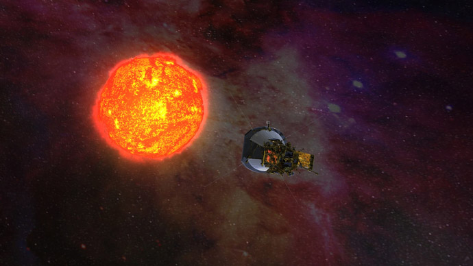 sonda solare Parker in orbita attorno al sole.