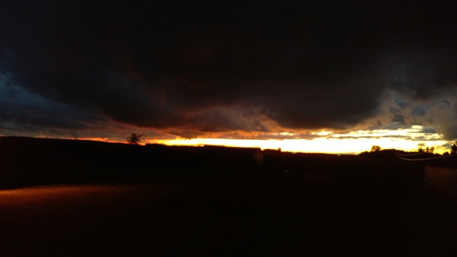 coucher de soleil nuageux Saint-Rémi, QC
