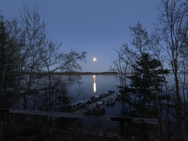 Full Moon rises over Besnard Lake Saskatoon, Saskatchewan, CA