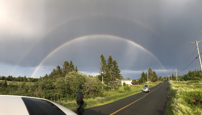 Double arc en ciel Pont-Landry, Nouveau-Brunswick, CA