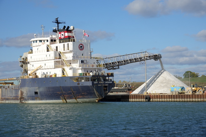 Another ship off loading road salt @ Port Oshawa on the East Pier! Oshawa ON