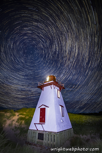 Startrails Over St Peters Lighthouse PEI