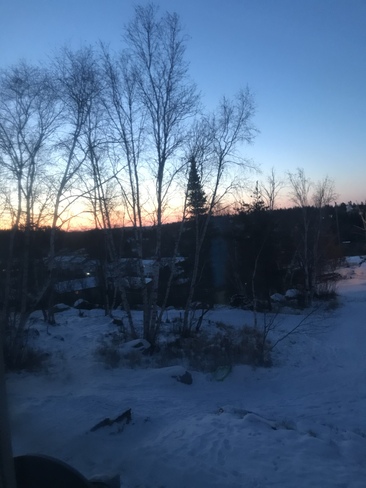 This morningâ€™s sun rise from my bedroom window in Kenora Ontario Kenora, ON