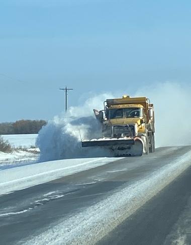 Snow clearing or snow storm? Dugald, Manitoba, CA