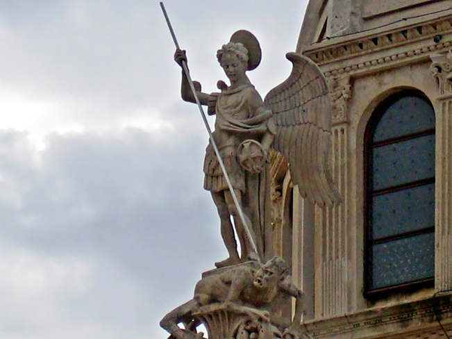 St Michael and the Devil Cathedral of Saint James, Trg Republike Hrvatske, Šibenik, Croatia