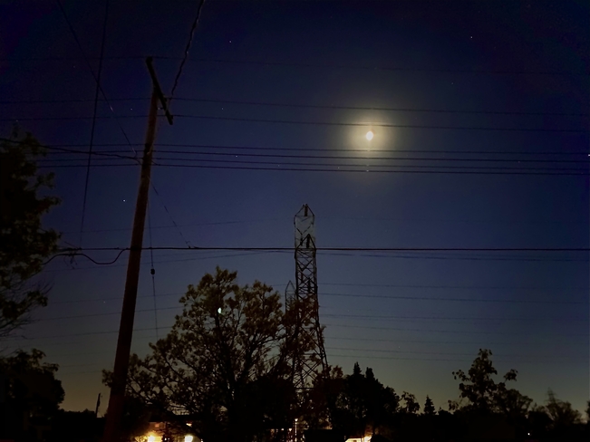 Late night moon Selkirk, Manitoba, CA