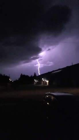 Late night thunderstorm Waskatenau, AB
