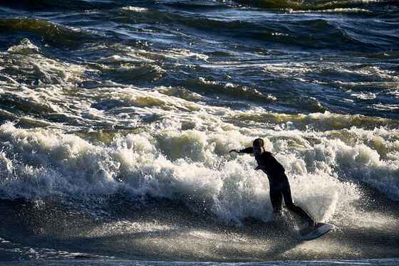 Surfing in Montreal.