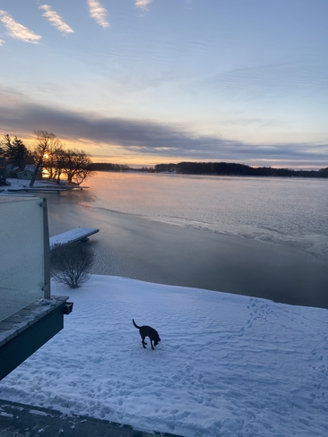 St Lawrence River frozen quietly Glen Walter, Ontario, CA