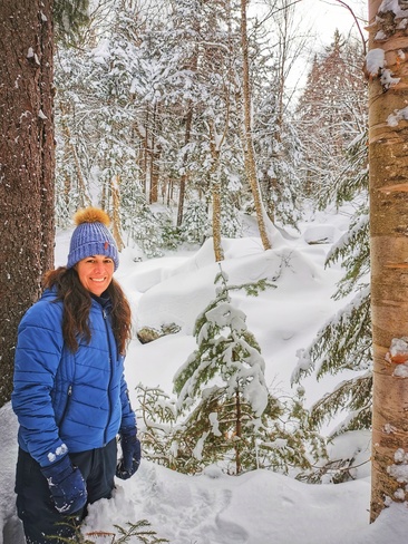 Dans un cadre de neige naturelle au Mont Chocolat Parc Régional du Massif du Sud, QC