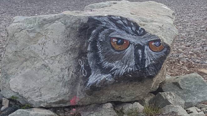 painting on the rock Stephenville, NL