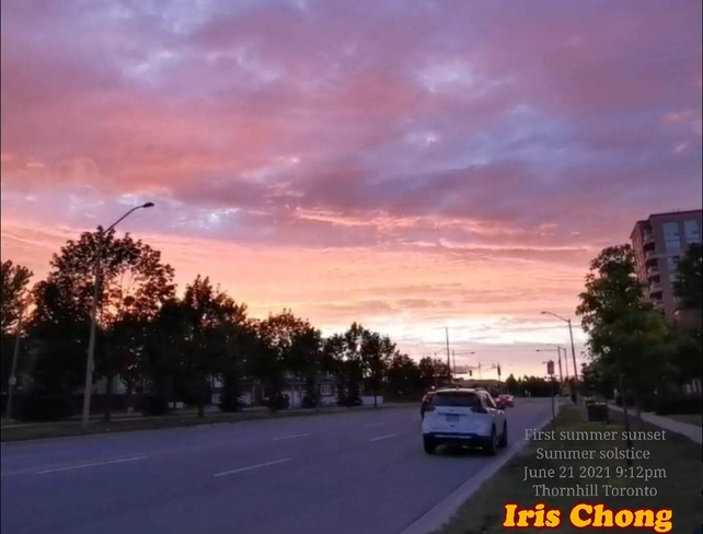 June 21 2021 9:12pm 18C First brilliant Summer sunset -Summer solstice Thornhill Thornhill, ON
