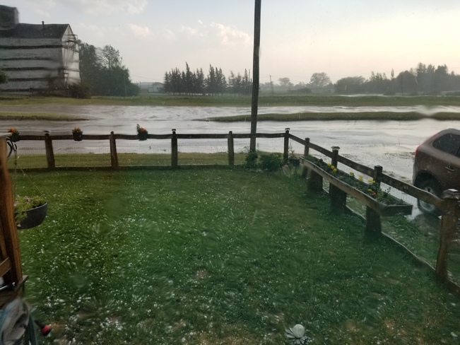 quick hail storm Canwood, SK