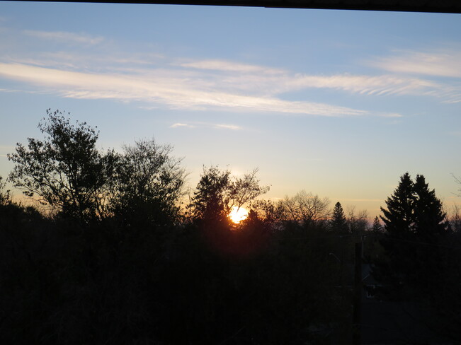 7:25 a.m. sunrise, at 0 degrees Weyburn, Saskatchewan