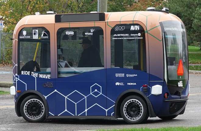 Autonomous mini bus pilot project in Whitby South Whitby, Ont