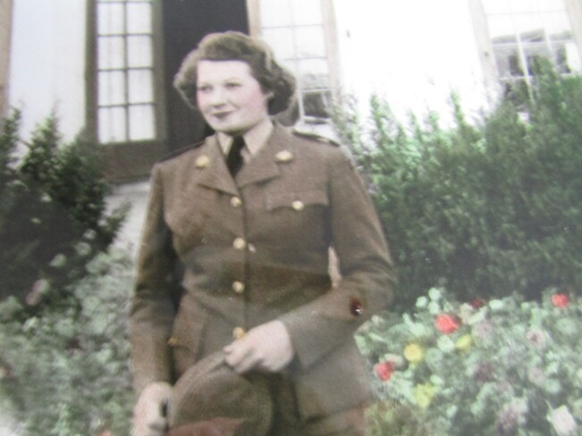 this is my my mom Ella Whitlow she was dispatched into the army in 1944 Petawawa, Ontario, Canada