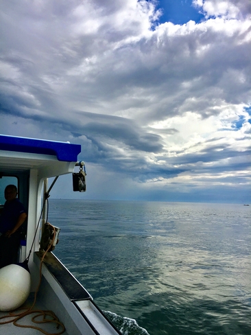 Dramatic sky on the boat!!! North Sydney, Nova Scotia, CA