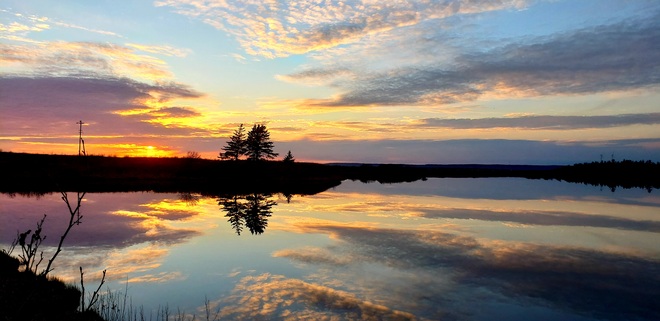 Sunset and Reflection Clare, NS