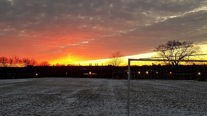 Sunset across the school yard Galt, Cambridge, ON