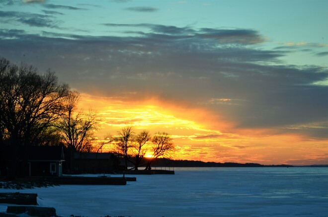 Winter sunset Belleville, ON