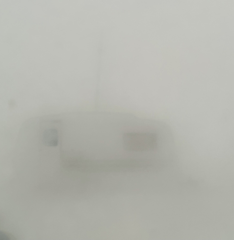 Blizzard view of my camper ! Les Îles-de-la-Madeleine, Quebec | G4T 3J4