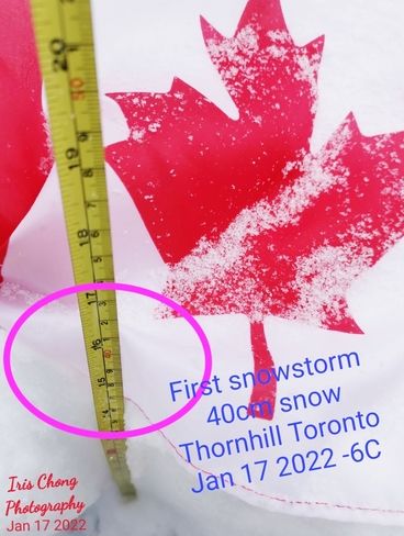 Jan 17 2022 -4C First Winter snowstorm warning 40cm in Thornhill Thornhill, ON