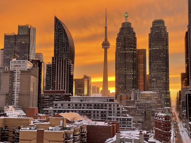 Toronto Blizzard Sunset Toronto, Ontario, CA