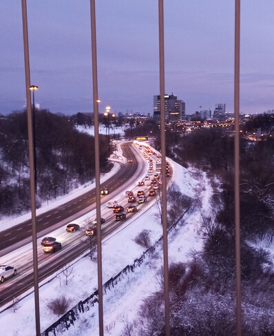 Bloor Viaduct/Don Valley Pkway January Blizzard Aftermath Toronto, ON