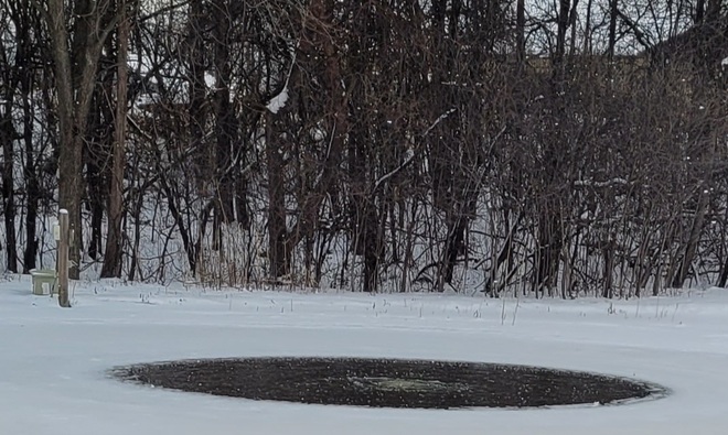 Water bubbling on the pond London, ON