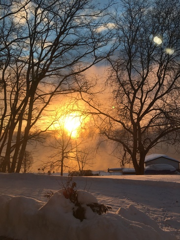 Winter sunrise Hastings, Trent Hills, Ontario