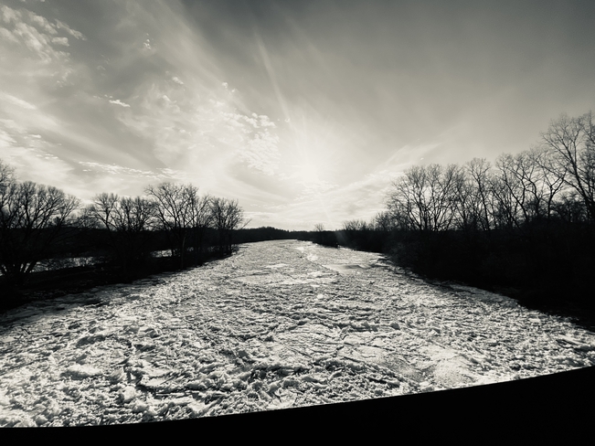 Frozen Grand River Brantford, Ontario, CA