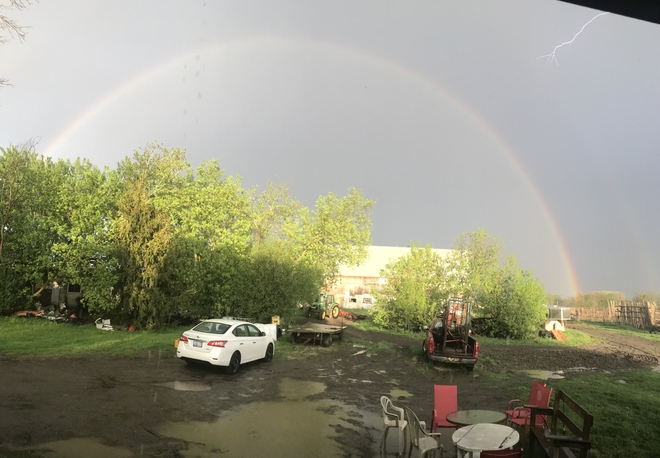 Rainbow and Lightning over Pakenham Pakenham, Ontario, CA