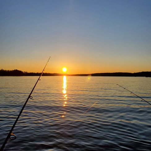 Enjoying the sunset on the lake Ignace, ON