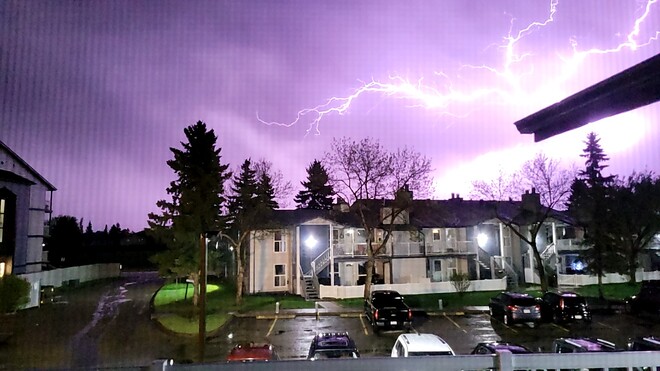 lightning over Sherwood park Edmonton, AB