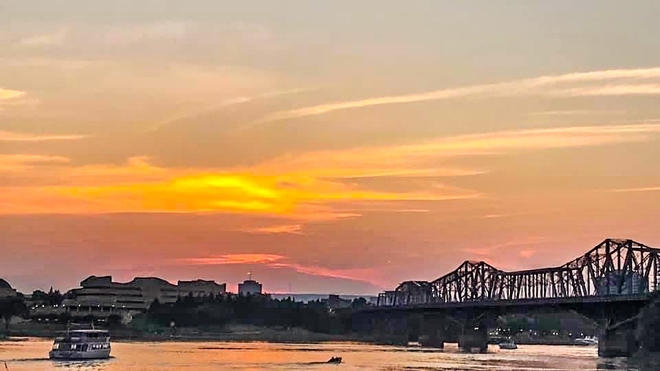 Sunset over the river Ottawa, Ontario, CA