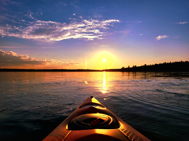 sheridan lake sunset paddle Bridge Lake, BC